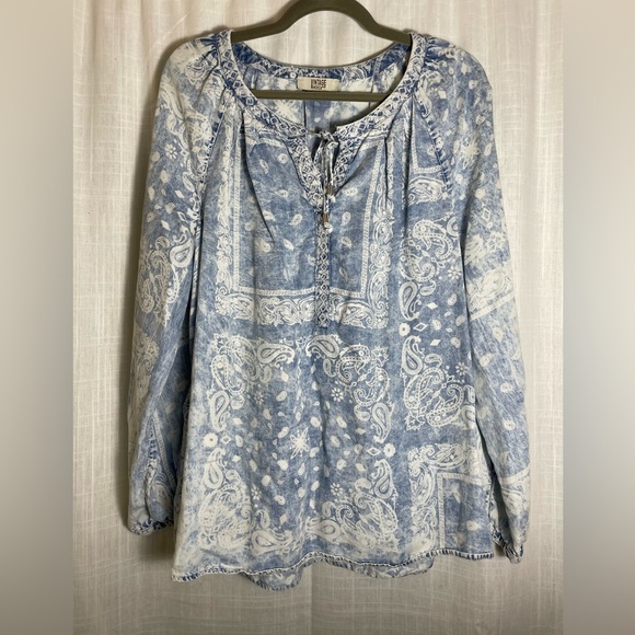 Vintage American Paisley Chambray Tunic Size M - Picture 1 of 13